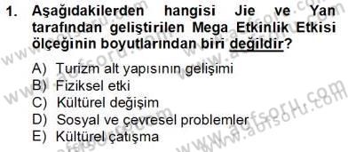 Etkinlik Yönetimi Dersi 2012 - 2013 Yılı (Final) Dönem Sonu Sınav Soruları 1. Soru