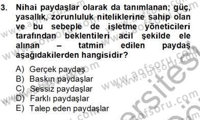 Etkinlik Yönetimi Dersi 2012 - 2013 Yılı (Final) Dönem Sonu Sınav Soruları 3. Soru