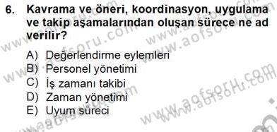 Etkinlik Yönetimi Dersi 2012 - 2013 Yılı (Final) Dönem Sonu Sınav Soruları 6. Soru