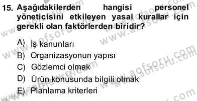 Etkinlik Yönetimi Dersi Ara Sınavı Deneme Sınav Soruları 15. Soru