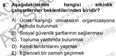 Etkinlik Yönetimi Dersi Ara Sınavı Deneme Sınav Soruları 8. Soru