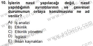 Etkinlik Yönetimi Dersi 2013 - 2014 Yılı Tek Ders Sınav Soruları 10. Soru
