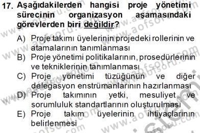 Etkinlik Yönetimi Dersi 2013 - 2014 Yılı Tek Ders Sınav Soruları 17. Soru