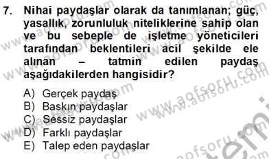 Etkinlik Yönetimi Dersi 2013 - 2014 Yılı Tek Ders Sınav Soruları 7. Soru