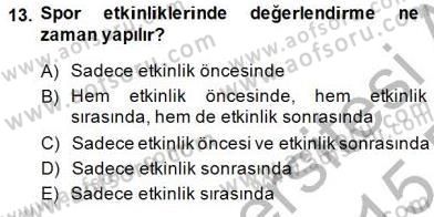 Etkinlik Yönetimi Dersi Ara Sınavı Deneme Sınav Soruları 13. Soru