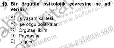 Etkinlik Yönetimi Dersi Ara Sınavı Deneme Sınav Soruları 18. Soru