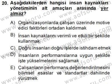 Etkinlik Yönetimi Dersi Ara Sınavı Deneme Sınav Soruları 20. Soru