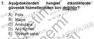 Etkinlik Yönetimi Dersi 2014 - 2015 Yılı (Vize) Ara Sınav Soruları 7. Soru