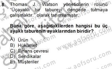 Etkinlik Yönetimi Dersi Ara Sınavı Deneme Sınav Soruları 8. Soru