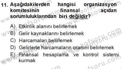 Etkinlik Yönetimi Dersi 2014 - 2015 Yılı (Final) Dönem Sonu Sınav Soruları 11. Soru