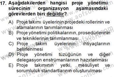Etkinlik Yönetimi Dersi 2014 - 2015 Yılı (Final) Dönem Sonu Sınav Soruları 17. Soru