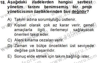 Etkinlik Yönetimi Dersi 2014 - 2015 Yılı (Final) Dönem Sonu Sınav Soruları 18. Soru
