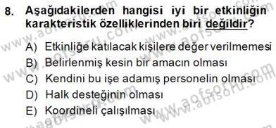 Etkinlik Yönetimi Dersi 2014 - 2015 Yılı (Final) Dönem Sonu Sınav Soruları 8. Soru