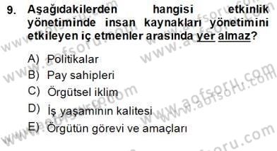 Etkinlik Yönetimi Dersi 2014 - 2015 Yılı (Final) Dönem Sonu Sınav Soruları 9. Soru