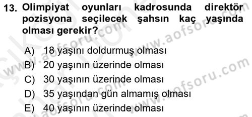 Etkinlik Yönetimi Dersi Ara Sınavı Deneme Sınav Soruları 13. Soru