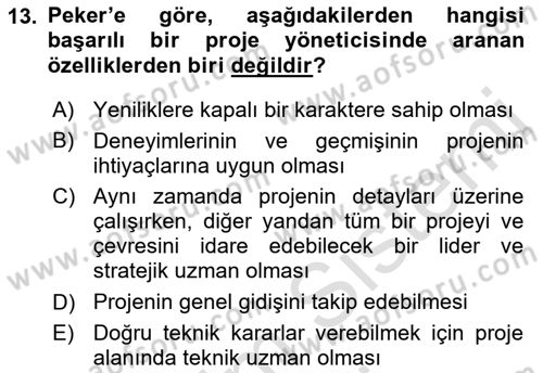 Etkinlik Yönetimi Dersi 2015 - 2016 Yılı (Final) Dönem Sonu Sınav Soruları 13. Soru