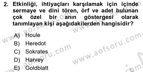 Etkinlik Yönetimi Dersi 2015 - 2016 Yılı (Final) Dönem Sonu Sınav Soruları 2. Soru