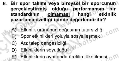 Etkinlik Yönetimi Dersi 2015 - 2016 Yılı (Final) Dönem Sonu Sınav Soruları 6. Soru