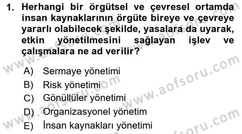 Etkinlik Yönetimi Dersi 2015 - 2016 Yılı Tek Ders Sınav Soruları 1. Soru