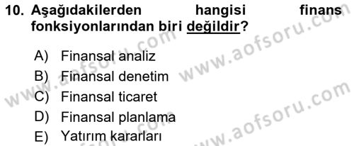Etkinlik Yönetimi Dersi 2015 - 2016 Yılı Tek Ders Sınav Soruları 10. Soru