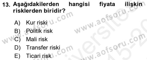 Etkinlik Yönetimi Dersi 2015 - 2016 Yılı Tek Ders Sınav Soruları 13. Soru