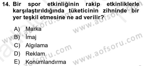 Etkinlik Yönetimi Dersi 2015 - 2016 Yılı Tek Ders Sınav Soruları 14. Soru