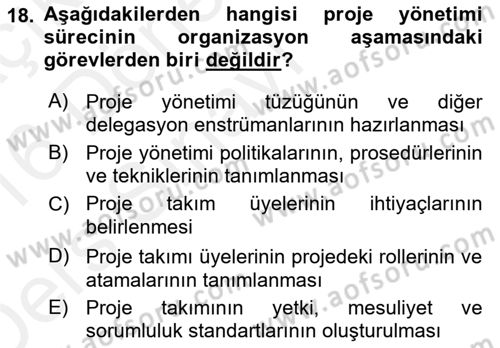 Etkinlik Yönetimi Dersi 2015 - 2016 Yılı Tek Ders Sınav Soruları 18. Soru