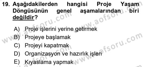 Etkinlik Yönetimi Dersi 2015 - 2016 Yılı Tek Ders Sınav Soruları 19. Soru