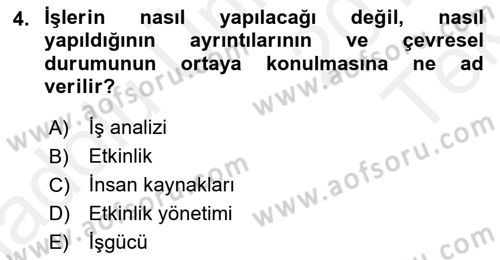 Etkinlik Yönetimi Dersi 2015 - 2016 Yılı Tek Ders Sınav Soruları 4. Soru