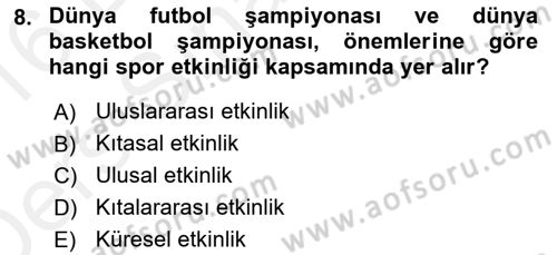 Etkinlik Yönetimi Dersi 2015 - 2016 Yılı Tek Ders Sınav Soruları 8. Soru