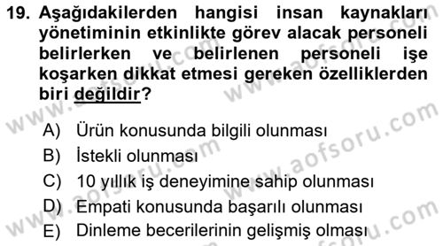 Etkinlik Yönetimi Dersi Ara Sınavı Deneme Sınav Soruları 19. Soru