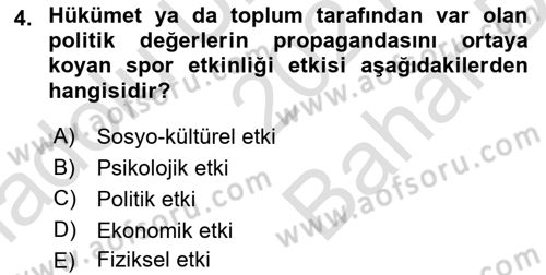 Etkinlik Yönetimi Dersi 2021 - 2022 Yılı (Vize) Ara Sınav Soruları 4. Soru