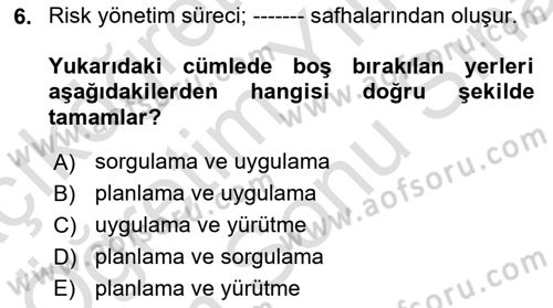 Etkinlik Yönetimi Dersi 2021 - 2022 Yılı (Final) Dönem Sonu Sınav Soruları 6. Soru
