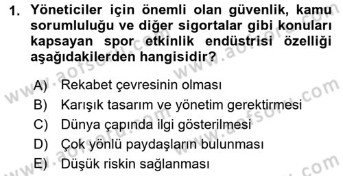 Etkinlik Yönetimi Dersi 2022 - 2023 Yılı Yaz Okulu Sınav Soruları 1. Soru