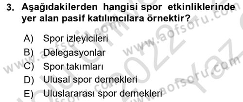 Etkinlik Yönetimi Dersi 2022 - 2023 Yılı Yaz Okulu Sınav Soruları 3. Soru