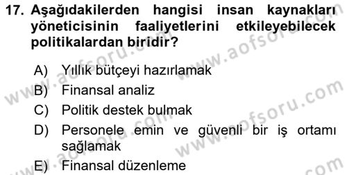 Etkinlik Yönetimi Dersi 2023 - 2024 Yılı (Vize) Ara Sınav Soruları 17. Soru