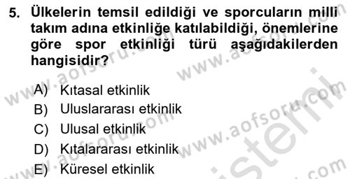 Etkinlik Yönetimi Dersi 2023 - 2024 Yılı (Vize) Ara Sınav Soruları 5. Soru
