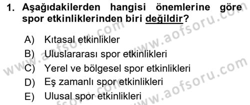 Etkinlik Yönetimi Dersi 2023 - 2024 Yılı (Final) Dönem Sonu Sınav Soruları 1. Soru