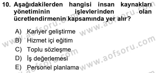 Etkinlik Yönetimi Dersi 2023 - 2024 Yılı Yaz Okulu Sınav Soruları 10. Soru