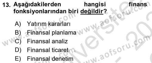 Etkinlik Yönetimi Dersi 2023 - 2024 Yılı Yaz Okulu Sınav Soruları 13. Soru