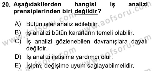 Etkinlik Yönetimi Dersi Ara Sınavı Deneme Sınav Soruları 20. Soru