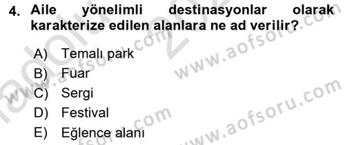 Etkinlik Yönetimi Dersi Ara Sınavı Deneme Sınav Soruları 4. Soru
