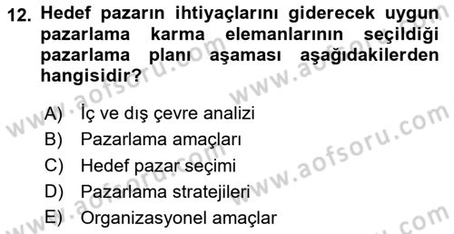 Etkinlik Yönetimi Dersi 2024 - 2025 Yılı (Final) Dönem Sonu Sınav Soruları 12. Soru