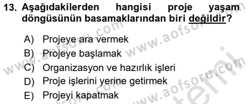 Etkinlik Yönetimi Dersi 2024 - 2025 Yılı (Final) Dönem Sonu Sınav Soruları 13. Soru