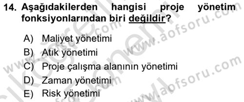 Etkinlik Yönetimi Dersi 2024 - 2025 Yılı (Final) Dönem Sonu Sınav Soruları 14. Soru