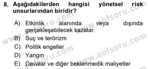 Etkinlik Yönetimi Dersi 2024 - 2025 Yılı (Final) Dönem Sonu Sınav Soruları 8. Soru
