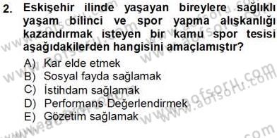 Spor Tesis İşletmesi ve Saha Malzeme Bilgisi Dersi Ara Sınavı Deneme Sınav Soruları 2. Soru