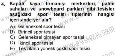 Spor Tesis İşletmesi ve Saha Malzeme Bilgisi Dersi Ara Sınavı Deneme Sınav Soruları 4. Soru