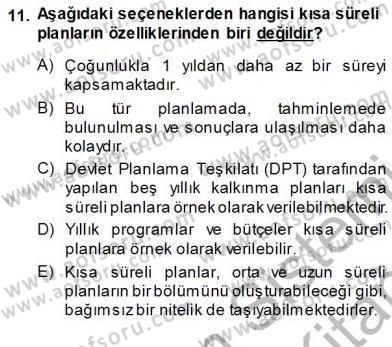 Spor Tesis İşletmesi ve Saha Malzeme Bilgisi Dersi 2013 - 2014 Yılı (Vize) Ara Sınav Soruları 11. Soru