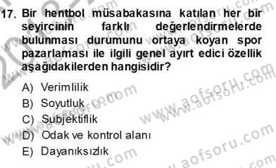 Spor Tesis İşletmesi ve Saha Malzeme Bilgisi Dersi Ara Sınavı Deneme Sınav Soruları 17. Soru